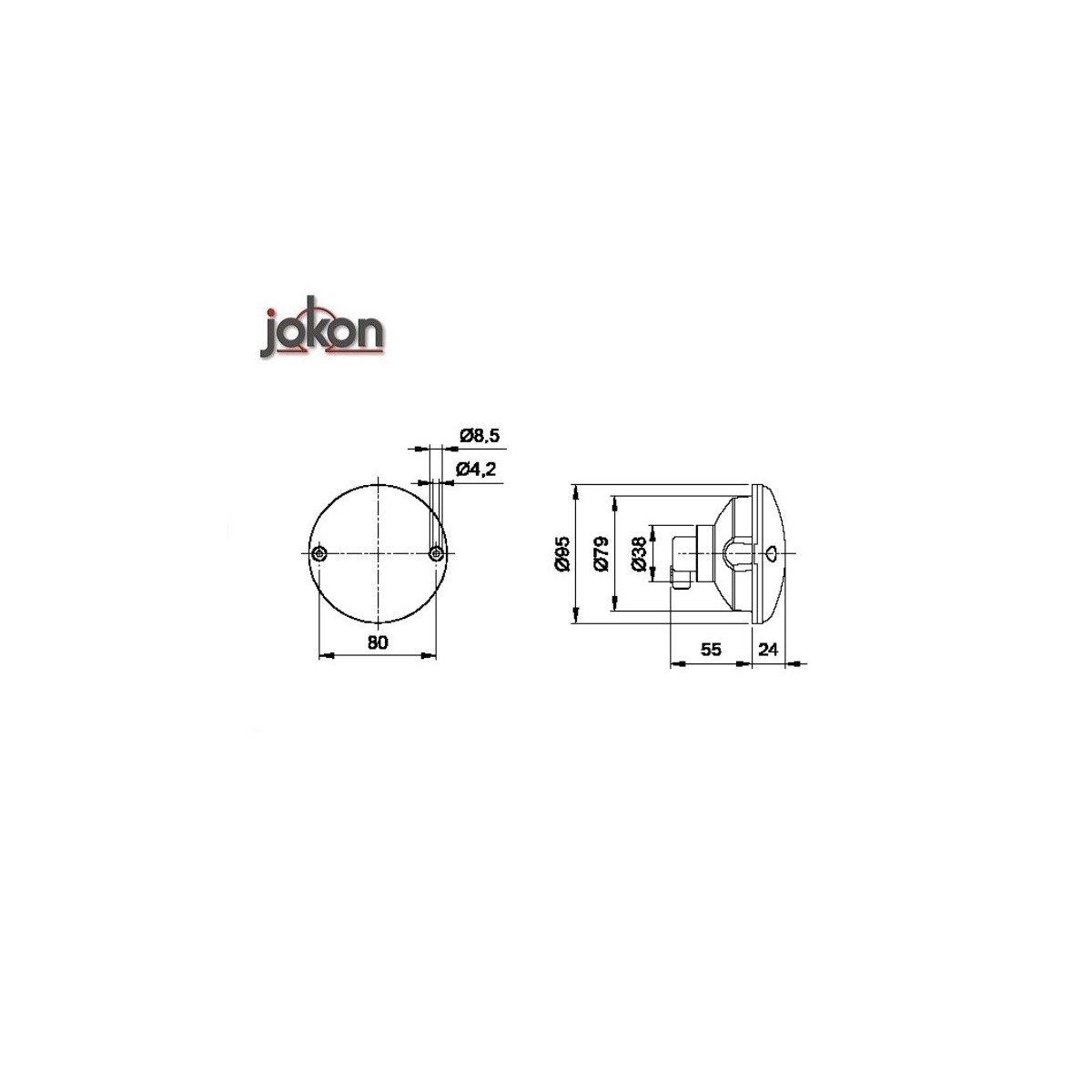 Jokon lamp SYSTEM 710 - met helder glas optiek