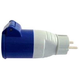 230V CEE Adapter, verloop CEE contrastekker / Schuko stekker