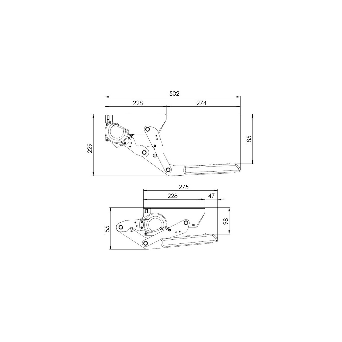 Project-2000 Manual opstap 44 - 50 cm Alu