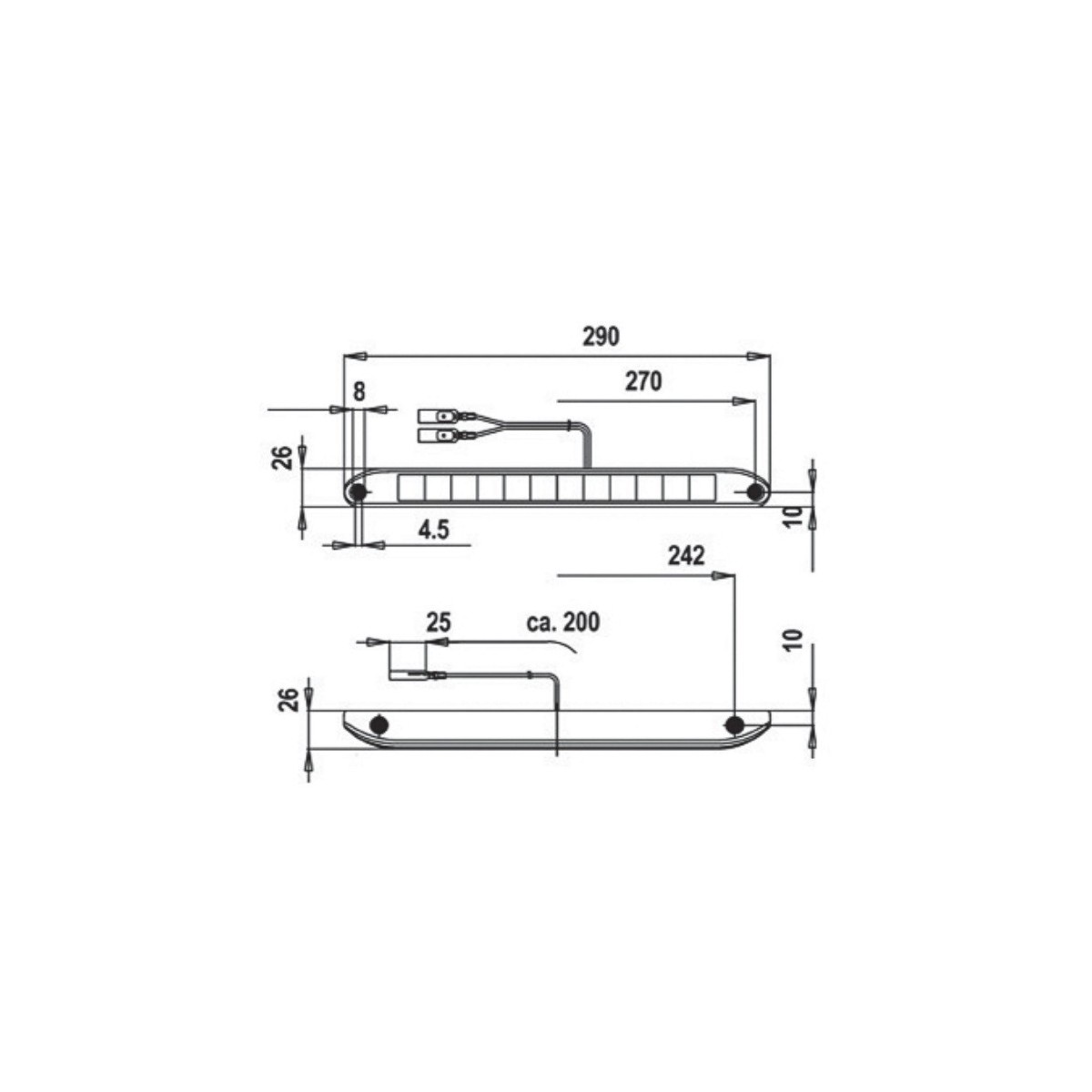 Derde remlicht 12 LED's Jokon inbouw rood