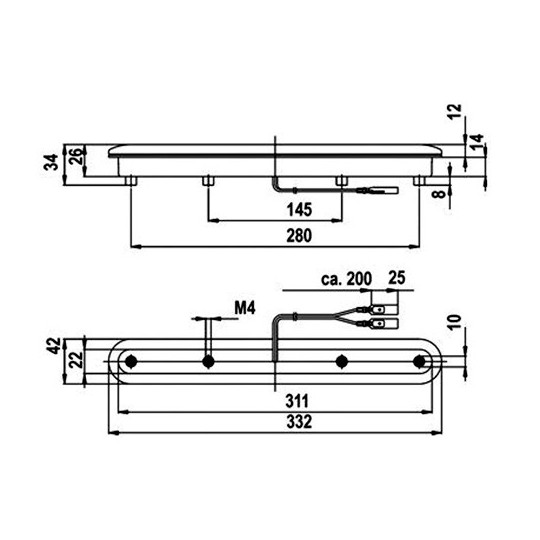 Derde remlicht 16 LED's Jokon inbouw rood