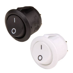 Inbouwschakelaar mini 12V/24V/230V (ON / OFF) wit of zwart