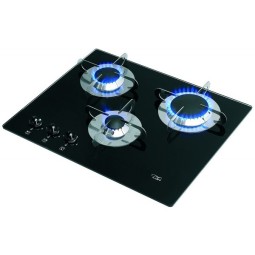 3 pits gaskookplaat Gehard glas en RVS constructie