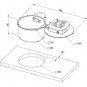 1 pits fornuis-ronde spoelbak combinatie met Gehard glas en RVS
