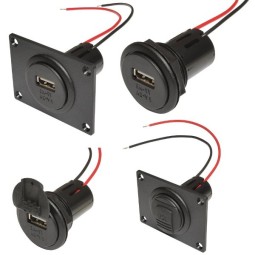 Power USB 12V - 5V 3A stopcontact met of zonder klep, met