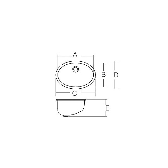 Rvs spoelbak ovaal 390x510mmx155mm