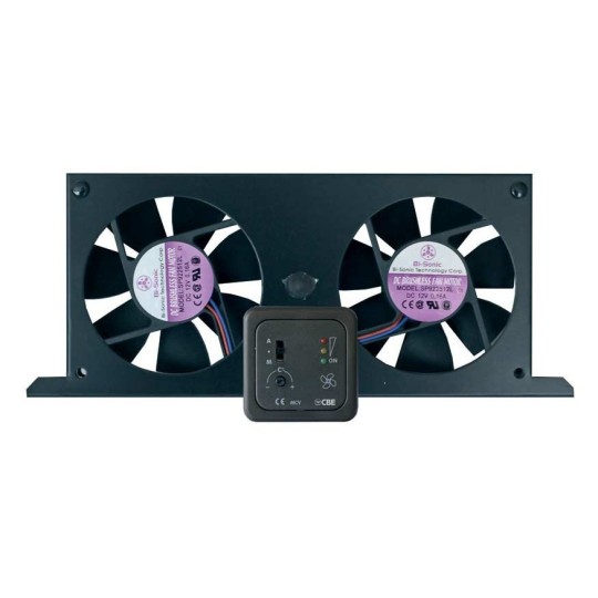Koelkast dubbele ventilator set 12V - 2,6W met paneel MCV-2 of