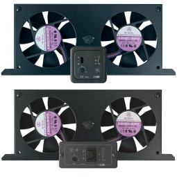 Koelkast dubbele ventilator set 12V - 2,6W met paneel MCV-2 of