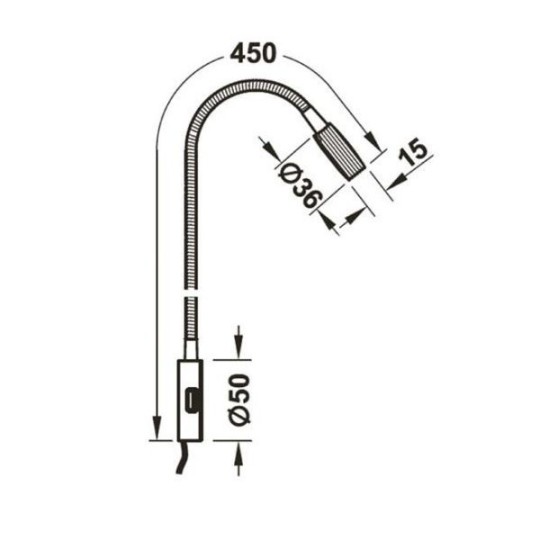 LED zwanenhals lamp, zilver 1,5Watt Met USB-oplaadpoort
