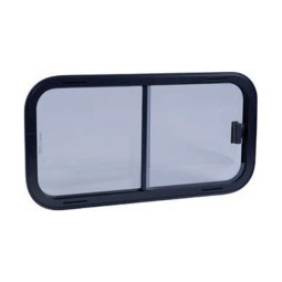 Schuifraam met Veiligheidsglas, zwart frame van 40 tot 80 cm