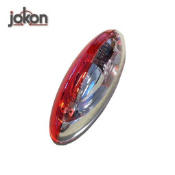 Markeringslamp 12V op voet, rood/wit 124 x 39 x 32 mm