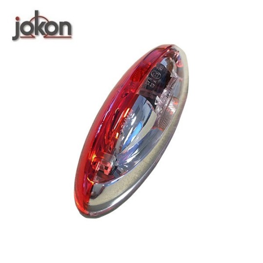 Markeringslamp 12V op voet, rood/wit 124 x 39 x 32 mm