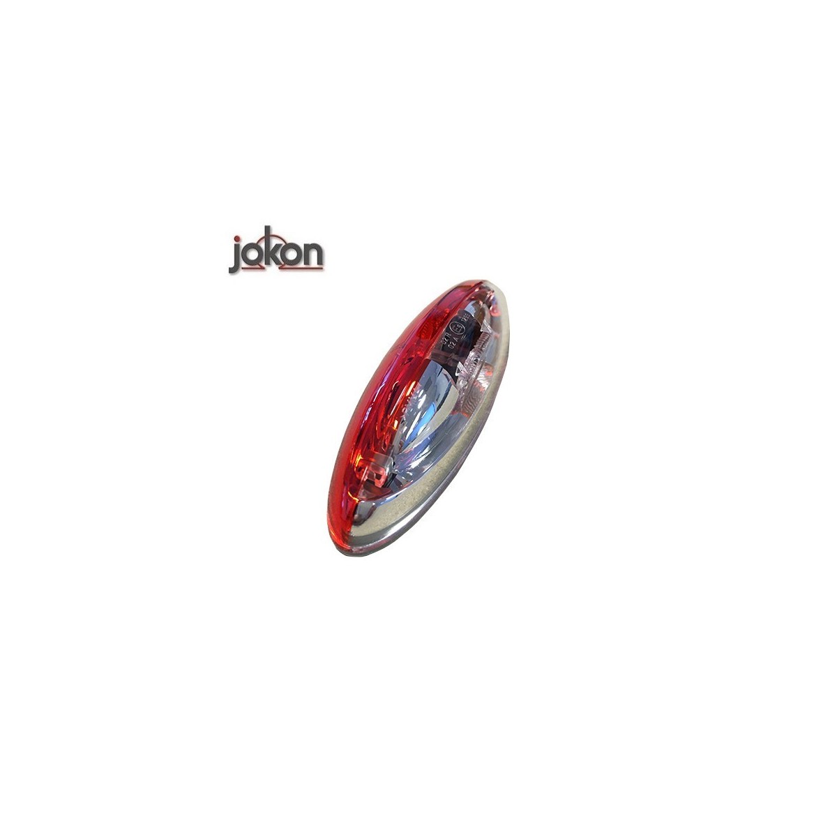 Markeringslamp 12V op voet, rood/wit 124 x 39 x 32 mm