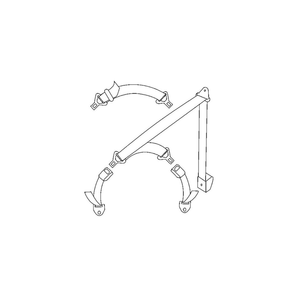 3-punts automatisch gordel speciale, bandlengte 360 cm