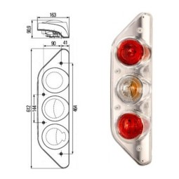 Hella Achterlamp Caraluna Modular chrome links of rechts 12V