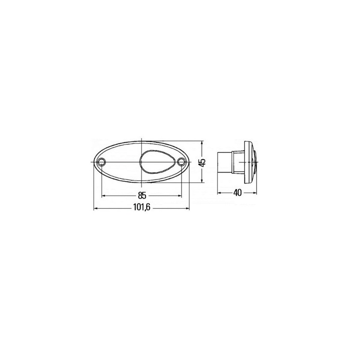Hella voorkantmarkeringslamp inbouw 12V, W5W