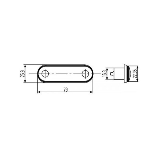 Hella achterkant LED markerlamp 0,5W
