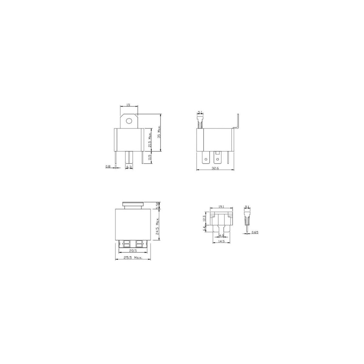 Relais 12 V/DC 30 A 1x maak contact