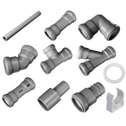 Rioolbuissysteem 28 mm met rubberen afdichtingen