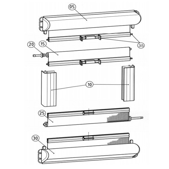 Dometic Seitz-onderdelen voor 1302 Super Mini Blinds