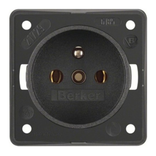 Berker INTEGRO 230V stekkerdoos met aardepen Antraciet