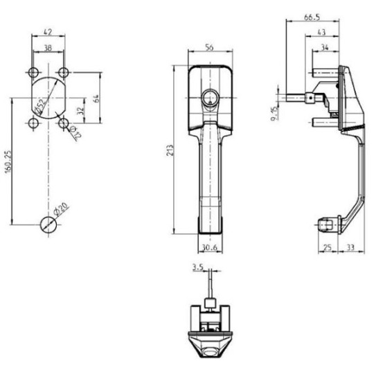 Zijdeur slot Buitendeel