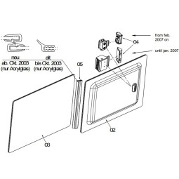 Dometic Seitz-onderdelen voor S4 / S4.6 schuifraam