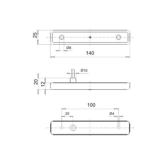 Jokon zijmarkering LED 12V 0,6 W, geel, 250 mm kabel, IP67