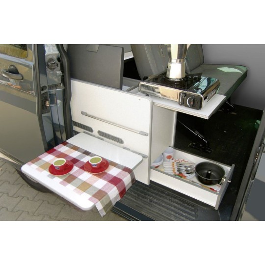 Keukendeel VW T6 / 5 kR Cooky als afgewerkt deel met kussen