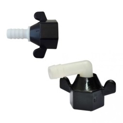 1/2" Verbindingsnippel 10 of 12 mm slang Shurflo pomp recht of