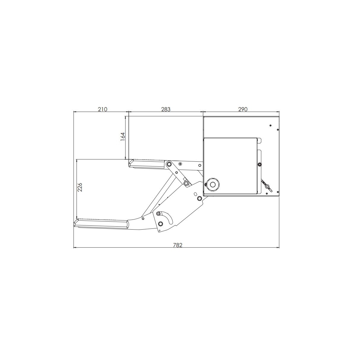 Opstap 2-treden 53 cm Motor rechts