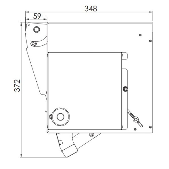 Opstap 2-treden 53 cm Motor rechts