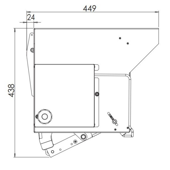Opstap 2-treden 53 cm Motor rechts of links, diep totaal 966mm