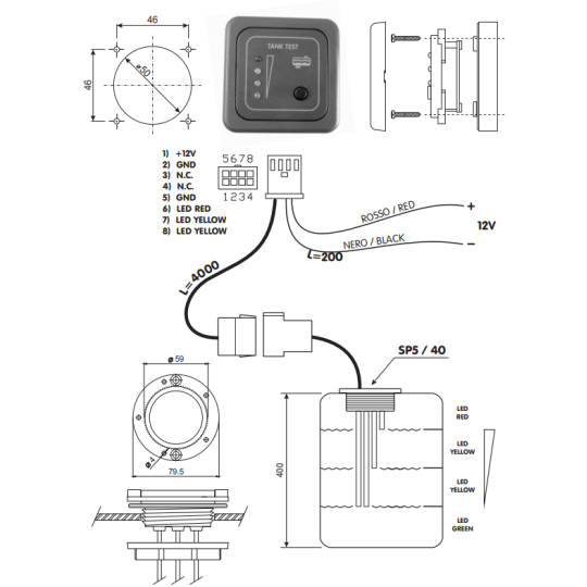 CBE Testpanel MTTR/M bruin afvalwaterniveau-indicator meter Kit