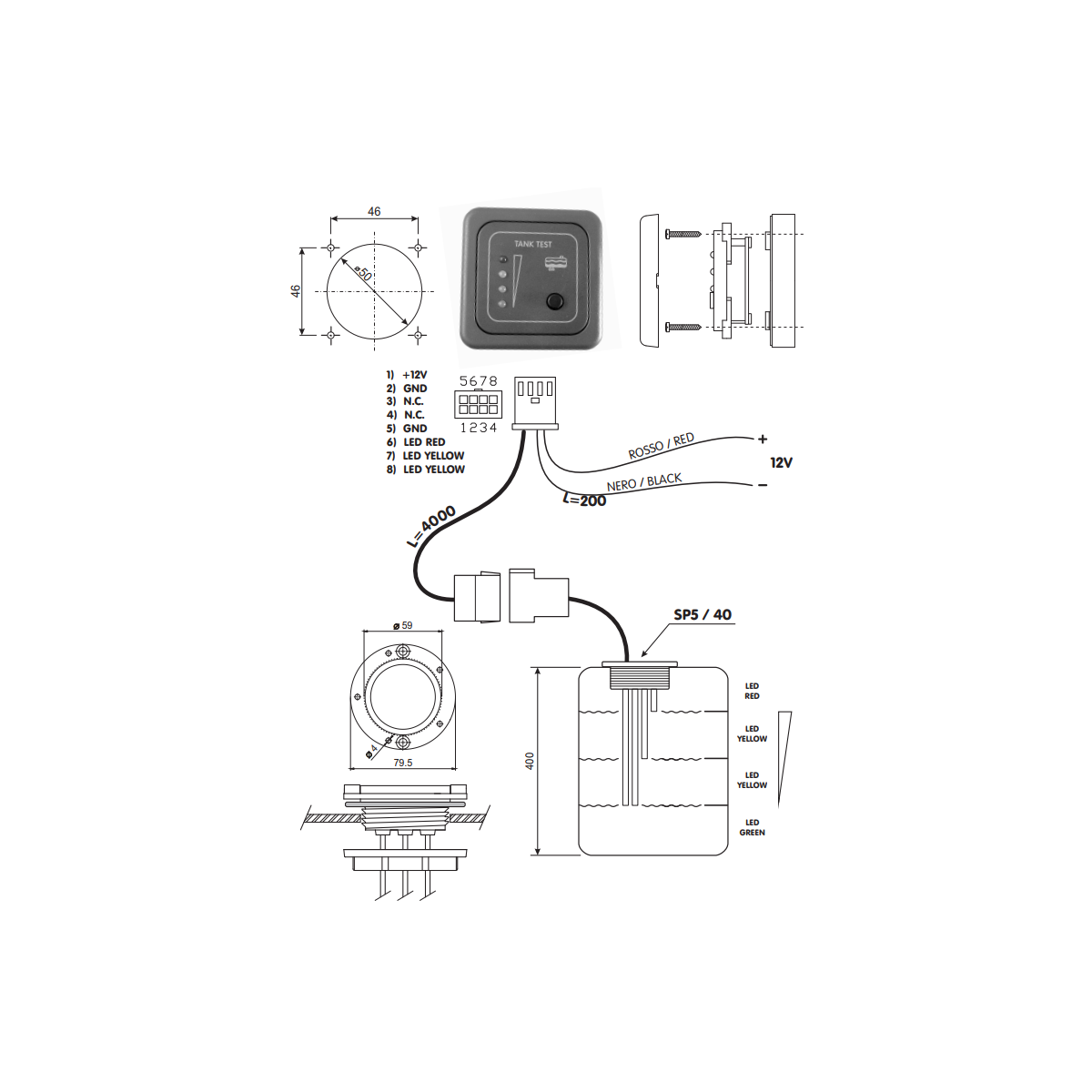 CBE Testpanel MTTR/M bruin afvalwaterniveau-indicator meter Kit
