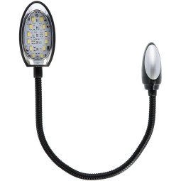 Carbest LED zwanenhalslamp, zwart / zilver, 12V / 2,2W