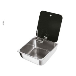 Spoelbak RVS rechthoekig compleet met koudwaterkraan en glazen