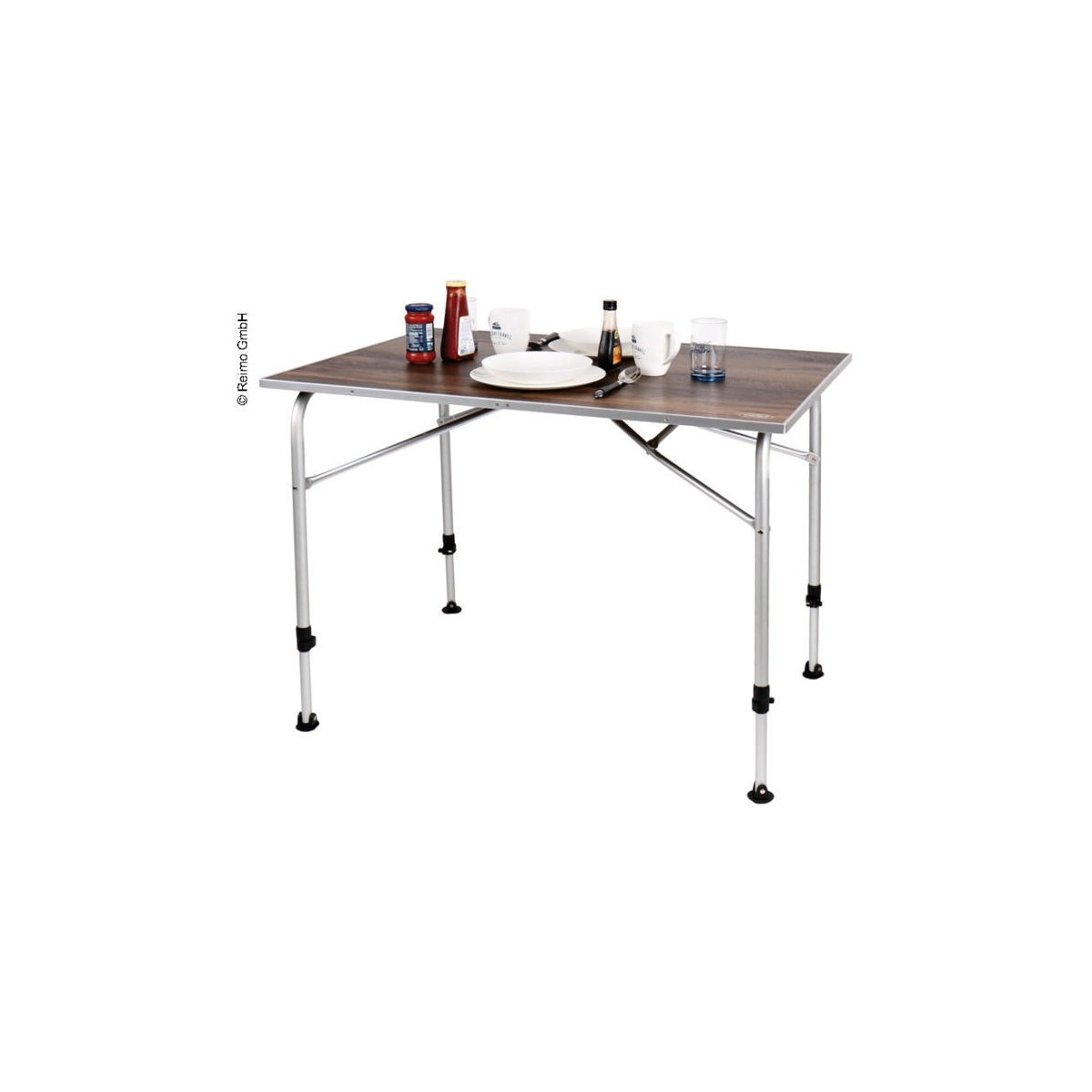 Campingtafel LEVI 100x68x59 / 72cm in houtlook