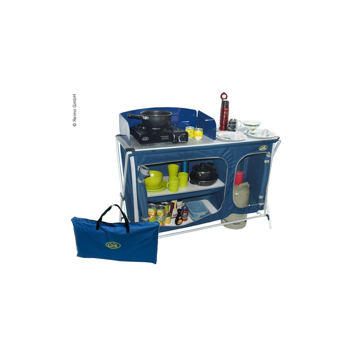 Campingkeuken Cuccina Quick met spoelbak blauw