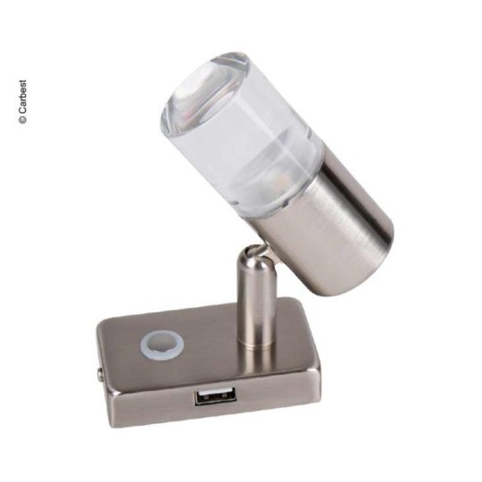 LED-spot met touchschakelaar en USB-poort in de voet