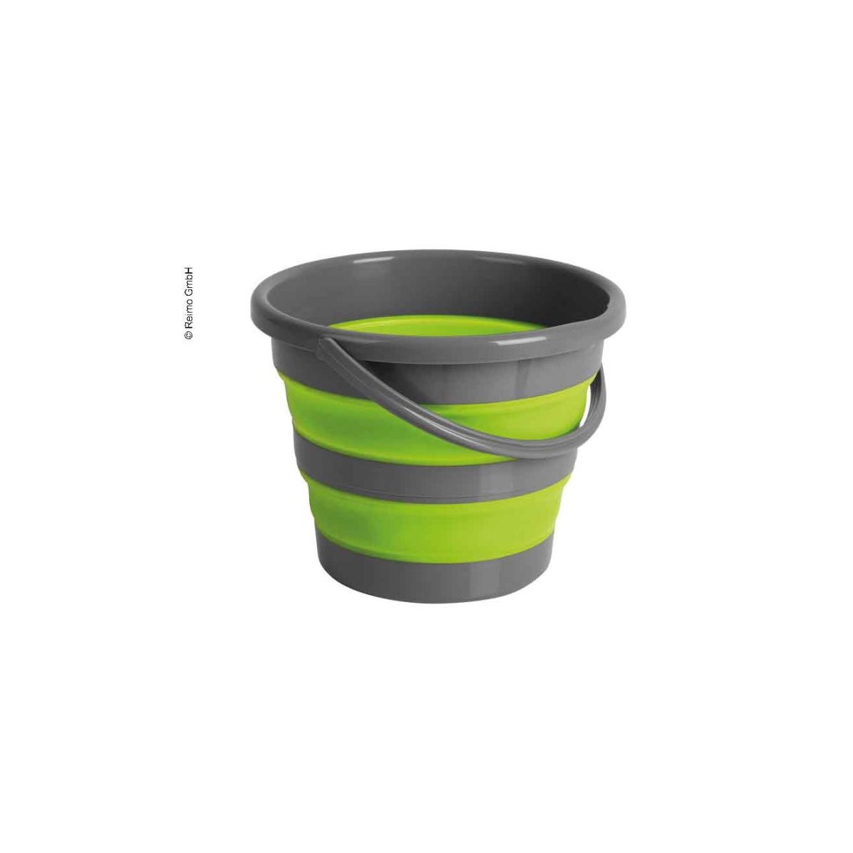 Opvouwbare emmer, grijs / limoen, 10 liter