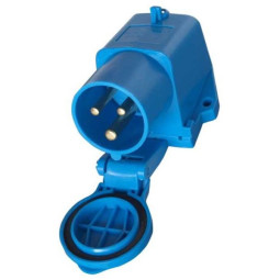 CEE-stopcontact, opbouwstekker met deksel, blauw