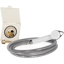 Reich Set wateraansluiting met douchekop wit + slang 2m