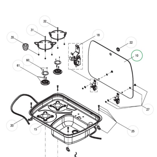 Onderdelen 2-pits kombi Dometic EK2000
