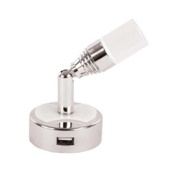 LED leeslamp 12V / 1W met Tuimelschakelaar en USB lader