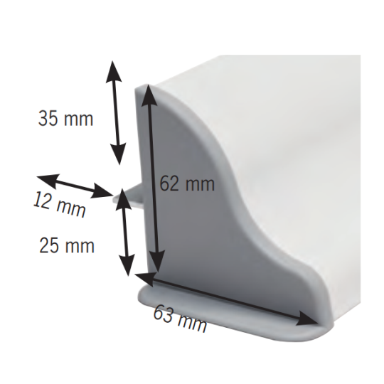 Zonnepaneel montage spoilerset, 550mm van Stabiel aluminium