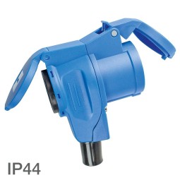230V Haakse CEE Stekker IP44 met geïntegreerde Schuko