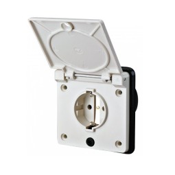 Inbouw wandkontaktdoos 230V + RA voor buiten wit