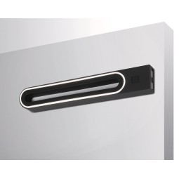 LED wandlamp 12V/3W met schakelaar + 2xUSB, kleur: zwart