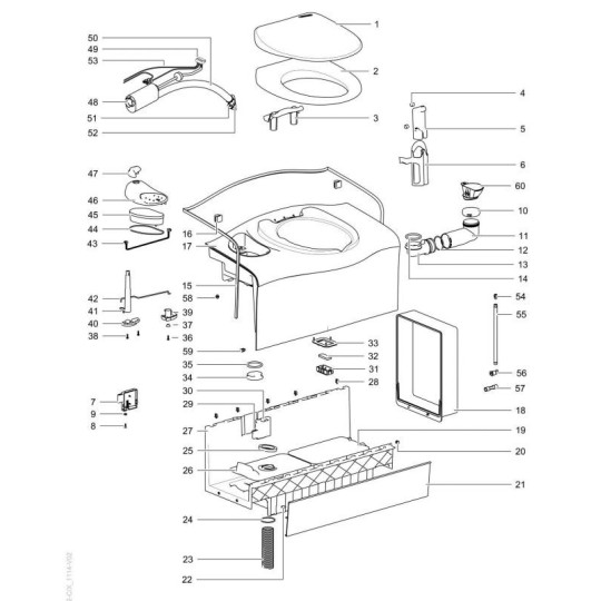 Thetford WC-bril met deksel C403L / C402C
